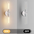 thumbnail image 6 of Set of 2 Modern Wall Sconces, Brushed Nickel Hardwired Bathroom Vanity Lights with Clear Glass Shades, Wall Mounted Fixtures for Mirror, Hallway, Bedroom & Entryway (Bulbs Not Included), 6 of 6