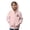 Light Pink, variant on Girls Zip Up Hoodie Jacket Pumpkin Chest Print Soft Fleece Sweatshirt Long Sleeve Pocket Coats Halloween Party Tops