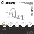 thumbnail image 5 of Kingston FB798DLSP Concord Two-Handle 4-Hole 8" Centerset Kitchen Faucet with Side Sprayer in Brushed Nickel, 5 of 5