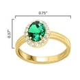 thumbnail image 3 of Gold Over Sterling Silver with Emerald and White Topaz Halo Ring, 3 of 3