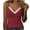 Red, variant on FDGIU Women's White Lace Trim V Neck Spaghetti Strap Camisole, Slim Fit Stretch Knit Sleeveless Layering Tank Top