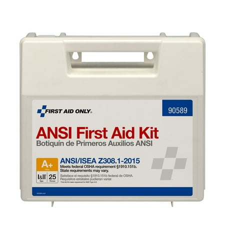 First Aid Only(tm) ANSI A+ Type I & II Bulk Hard Plastic First Aid Kit for up to 25 People (90589)