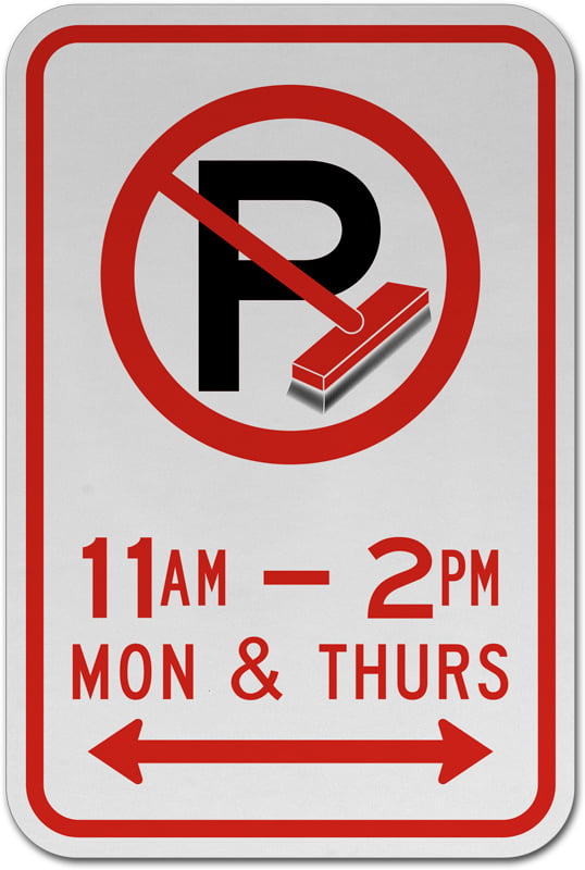 No Parking On Both Sides Sign 8" x  8" 