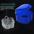 thumbnail image 2 of 3X Dark Blue Denture Case, Denture Cup with Strainer, Denture Bath Box False Teeth Box with Basket Net Container Holder, 2 of 6