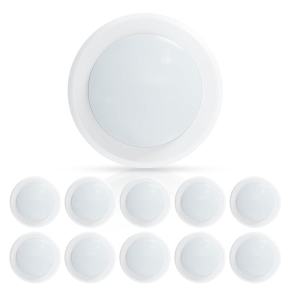 ECOELER 10 Pack 6 Inch LED Dimmable Flush Mount Ceiling Light, 16.5W Surface Mount Disc Light, 1000 Lumens, 3000K Warm White, Ins