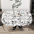 thumbnail image 5 of Oval Tablecloth -54x72 Inch,Retro Mid-Century Modern Tablecloth Simple Geometric Table Cover Understated Decoration, Black and White Tablecloth Suitable for Home, Kitchen, 5 of 6