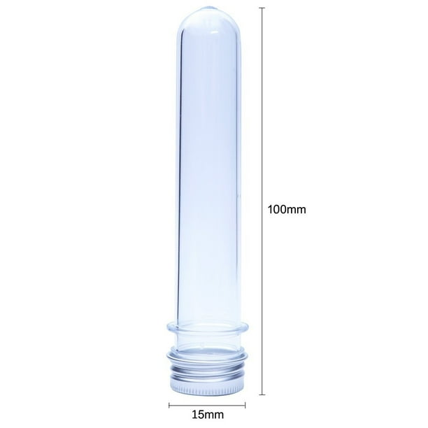 12 Clear Plastic Test Tubes with Caps, 24 x 109mm(30ml)
