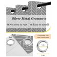 thumbnail image 6 of Grey Geometric Blackout Curtains, Light Blocking Print Window Curtains, Modern Pure Color Abstract Striped Thermal Insulated Window Drapes for Living Room Kitchen Cafe 2 Panels, 84"W x 84"L, 6 of 9