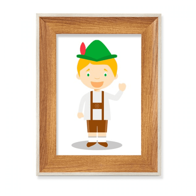 Green Brown Germany Cartoon Desktop Wooden Photo Frame Display Picture Art Painting Multiple Sets