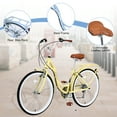 thumbnail image 2 of Beach Cruiser Bike, 26 Inch Bikes with Dual V-Brake for Women,7 Speed Womens Bicycle with Steel Frame for Commuting,Cream, 2 of 6