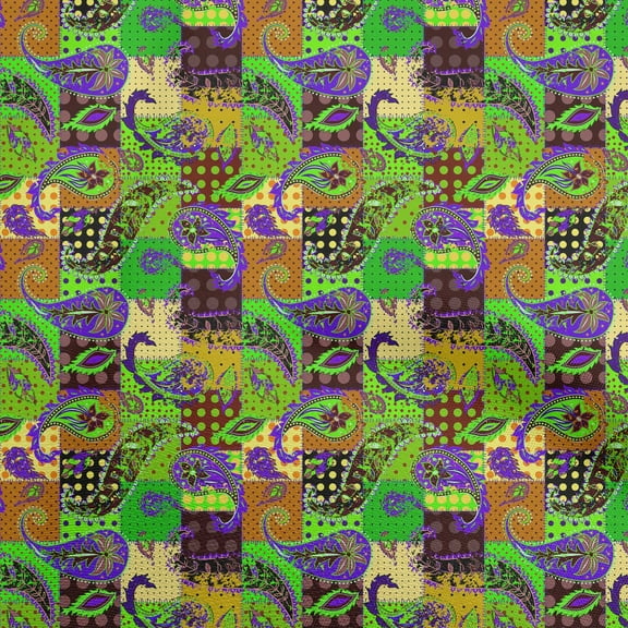 oneOone Cotton Cambric Dark Mustard Fabric Paisley Patchwork Fabric For Sewing Printed Craft Fabric By The Yard 42 Inch Wide