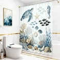 thumbnail image 3 of Annvchi Peel and Stick Ocean Theme Wallpaper, Underwater Sea Life Design with Turtles, Fish, Coral and Seashells, Removable Wall Décor for Kids’ Room, Bathroom, Nursery, 3 of 4