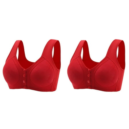 2 Pack Women Fashion Casual Breathable Tube Button Down Top Bra Underwear Without Steel Ring Gathering Woman s Sports Bra Thin Bra Women Bras Wireless Push up Womens Sports Bra Pack Women Sports Bras