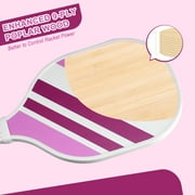 Eccomum Pickleball Paddles, USAPA Approved Pickleball Set of 4, 4 Balls, Pickleball Rackets with Ergonomic Cushion Grip, Pink