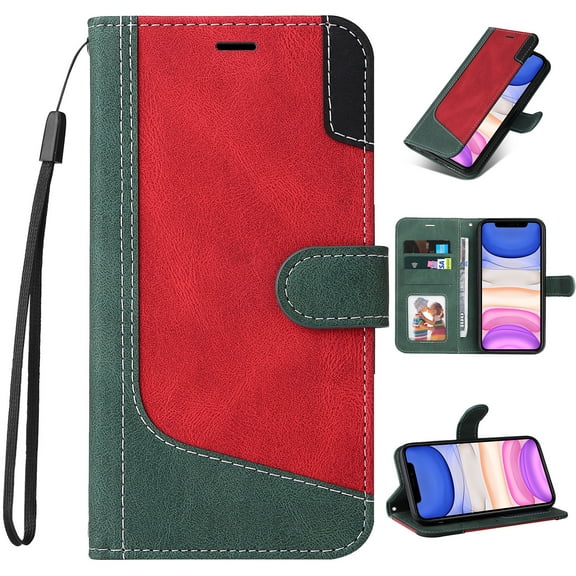 Wallet Case for Google Pixel 8 Pro, Buisiness Luxury PU Leather Credit Card Slots Holder Kickstand Magnetic Clasp Phone Cover with Soft Silicone Inner Shockproof Drop Resistant Case, Green
