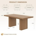 thumbnail image 2 of M optimized 70.9" Dining Table for 6-10 People, Modern Dining Room Table with Storage, Wood Kitchen Table with Fluted Legs, Dinner Tables for Kitchen Dining Room, 2 of 7