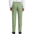 thumbnail image 3 of INSPIRE CHIC Men's Pants Plaid Casual Regular Fit Flat Front Stretch Checked Trousers 28 Green White, 3 of 7