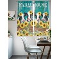 thumbnail image 4 of Sunflowers Cow Sheer Curtains 2 Panels Set Retro Farmhouse Floral Cows Fence Green Wood Grain Sheer Window Curtains Light Filtering Rod Pocket Voile Drapes for Bedroom Living Room 52"x63", 4 of 9