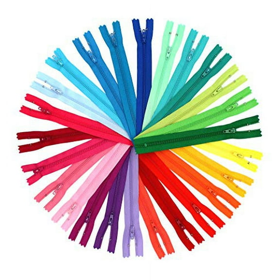 Assortment of Colors YKK #3 Skirt & Dress Coil Zippers Mix of Colors (25 Zippers, 16 inch)
