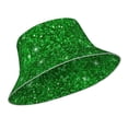 thumbnail image 2 of Easygdp Green Glitter Double-Sided Reflective Fisherman Hat,Sun Visor,Casual Hat,Fluorescent Hat,Suitable For Outdoor And Night Walking,Unisex, 2 of 9