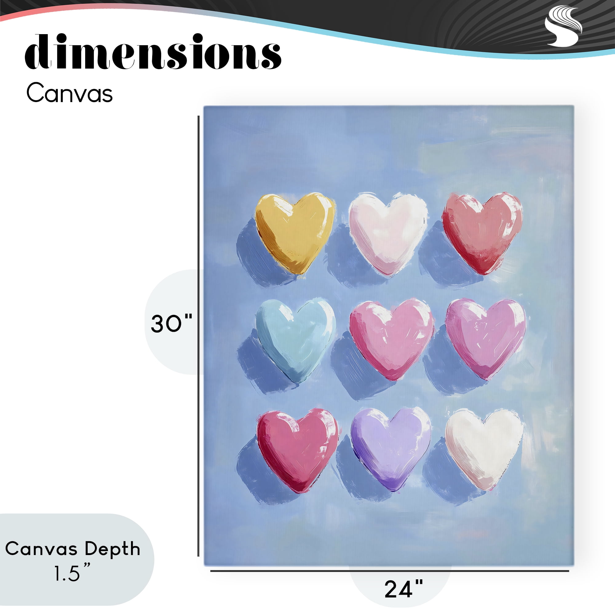 Stupell Industries Pastel Heart Grid Canvas Wall Art, design by The Prints Vibe