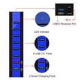 thumbnail image 5 of Powered USB 3.0 Hub 8-Port Hub with 6 USB 3.0 Port 2 Charging Port 3.3FT Cable and Power Adapter, Blue, 5 of 7