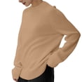 thumbnail image 3 of Suéteres de Gran Tamaño para Mujer, Conjuntos de Otoño 2025, Cuello Redondo, Mangas Largas, Jerseys de Punto A . Color Camello L, 3 of 8