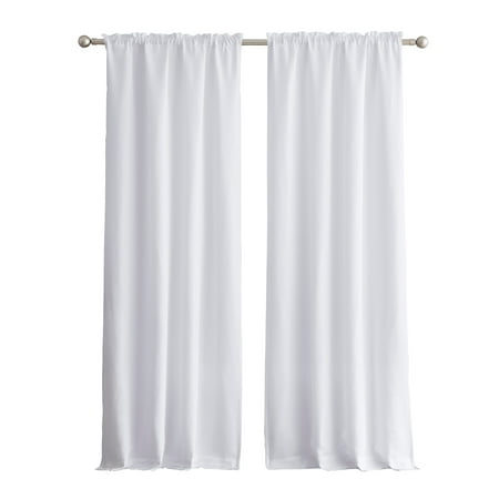 Mainstays Bennett Textured Curtain, Set Of (2), 80" X 84", White