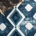 thumbnail image 6 of SAFAVIEH Moroccan Tassel Ciera Medallion Shag Area Rug, Blue/Ivory, 5'3" x 7'6", 6 of 8