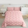 thumbnail image 2 of Homewish Love Heart Print 3-Piece Full Size Comforter Sets for Teens Female Girls,Dreamy Princess Bedding Comforter Set,Pink White Lightweight Bedding Sets,Ultra Soft Home Decor,Reversible, 2 of 8