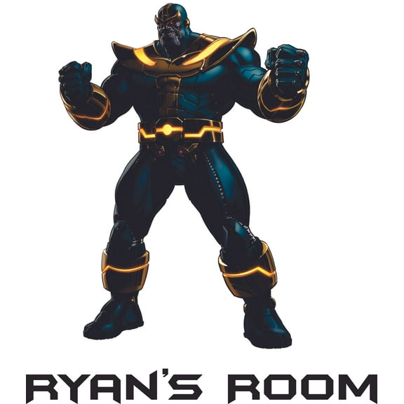 Thanos Infinity War Cartoon Character Vinyl Customized Name Wall Decal - Custom Vinyl Wall Art - Personalized Name - Baby Girl Boys Kid Bedroom Decal Room Stickers Decoration Size (20x18 inch)