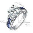 thumbnail image 4 of 2 CT Moissanite Ring for Women, 925 Sterling Silver, 4 of 7
