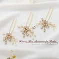 thumbnail image 6 of CoCoMangos Flower Bride Wedding Hair Pins Gold Rhinestones Bridal Hair Accessories Opal Crystal Head Piece for Women and Girls (Pack of 3), 6 of 7