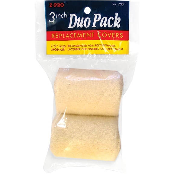 Premier 3" x 1/8" Nap Mohair Trim Roller Cover, 2 Pack, 205