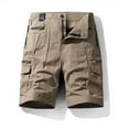 thumbnail image 3 of LEEYNEER Men‘s Athletic Shorts  Sports Gym Running Short Pants  Fashion Men‘s Pocket Zipper Buttons Solid Leisure Time Tooling Shorts  Cargo Casual Hiking Shorts Green M, 3 of 3