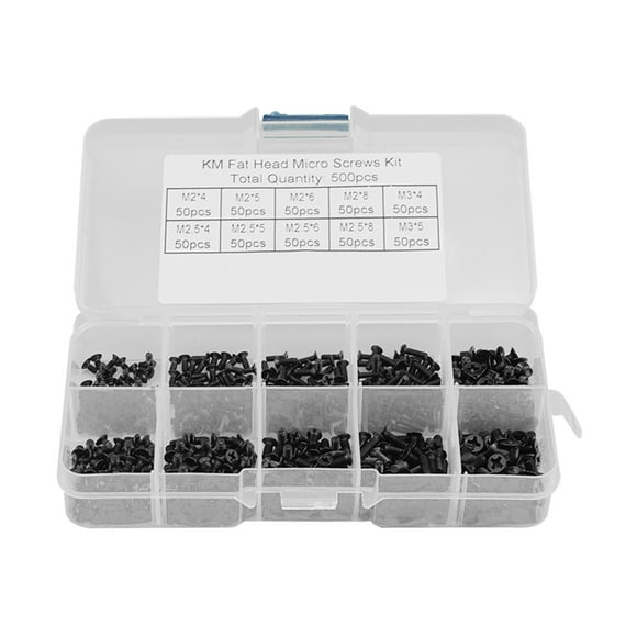 500pcs Mixed Phillips-heads Screws Set for Computers Round Electronic Small Screws Kit with Storage Box