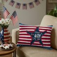 thumbnail image 4 of 2 Pack Outdoor Waterproof Throw Pillows,4th of July American Star Decorative Rectangle Pillow Case Patio Pillows for Chair Couch Sofa 20x12in, 4 of 9