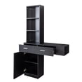 thumbnail image 5 of Wall Mount Salon Station, Barber Stations Styling Station with 3 Open Shelves, 2 Drawers and 1 Storage Cabinet, Salon Equipment Set with 3 Round Holes for Hair Dryer, Black, 5 of 7