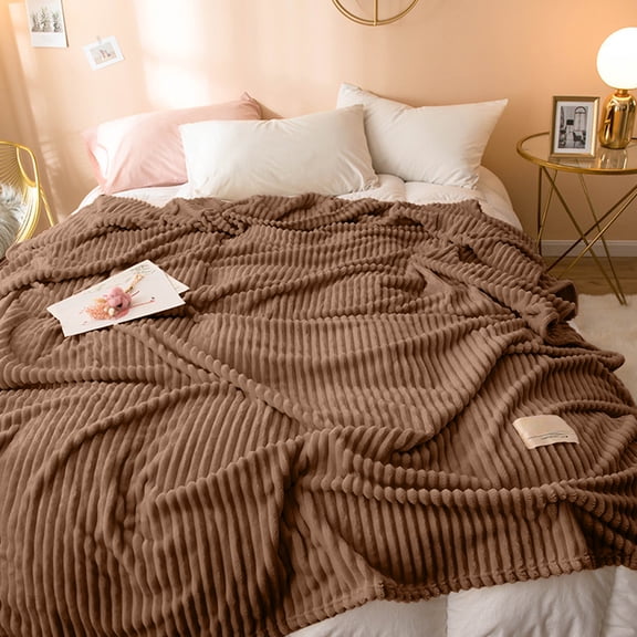 Soft Fleece Throw Blanket for Couch and Bed, Lightweight Cozy All Season Blanket for Travel Camping Office Home Use