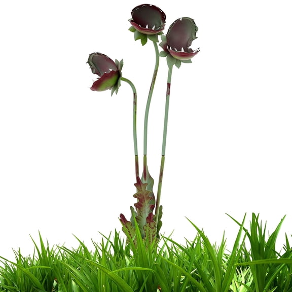 Large Carnivorous Plant Stake 25.2in Heavy Duty Metal Monster Plant Sculpture for Flower Bed Yard Decor Halloween Gothic Themes