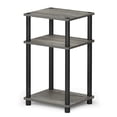 thumbnail image 4 of Mesa auxiliar Furinno Just de 3 niveles, tubo torneado, roble francés, gris, 4 of 7