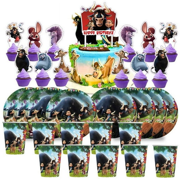 Ferdinand Birthday Cups Party Supplies Plates Fans Decorations Cake Topper Decor
