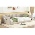 thumbnail image 3 of Newest Twin XL Size Upholstery Daybed and Side Storage pocket,Beige, 3 of 10