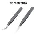 thumbnail image 4 of Cribun Pince à Cils Lot de 2 Pinces à Épiler en Acier Inoxydable pour Extensions de Cils Pointe Droite et Courbe Outils d'Application de Faux Cils - Noir, 4 of 7