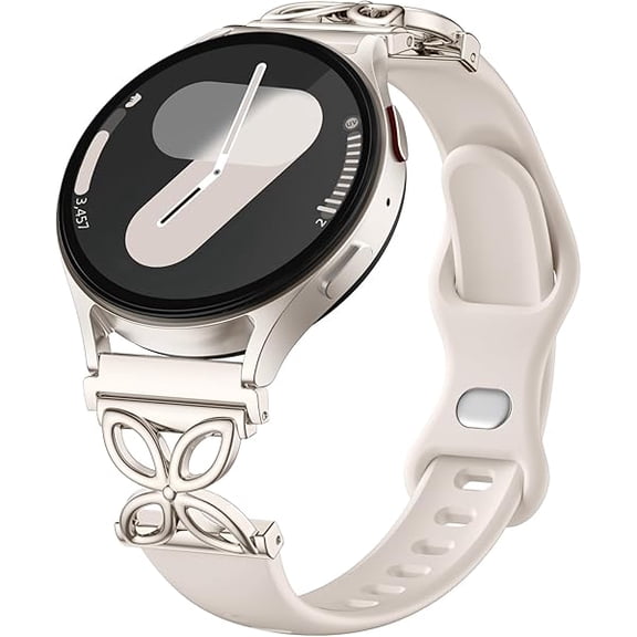 Slim Silicone Band Compatible with Samsung Galaxy Watch 7 Band 6 5 4 Active 2 FE 40mm 44mm/Watch 6 4 Classic/5 Pro/3, Thin 20mm Watch Band Sport Straps for Samsung Watch Bands Women