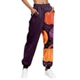 thumbnail image 4 of Rciityk Women's Casual Baggy Sweatpants Halloween Pumpkin Print Elastic High Waisted Joggers Pants with Pockets, 4 of 4