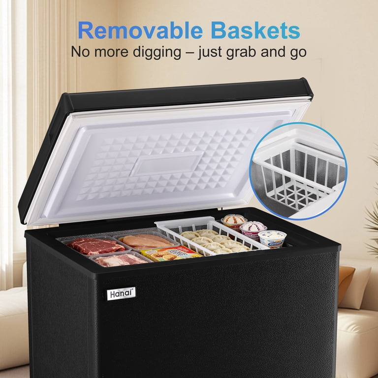 WANAI 3.5 Cu.ft Garage Ready Chest Freezer with Top Open Door
