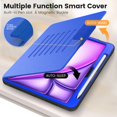 thumbnail image 4 of Dteck Luxury Business Case for iPad Air 11 inch 2025/2024 (M3/M2),Mangetic Leathe Card Slots Smart Case Built-in Pencil Holder Shockproof TPU 7 Viewing Angles Stand Folio Cover,Blue, 4 of 10