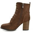 thumbnail image 3 of Journee Womens Baylor Lace Up Stacked Heel Booties, Widths Available, 3 of 10