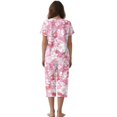 thumbnail image 2 of DISNIMO Cherry Blossom Printed Women's Short Sleeve Pajama Sets Soft 2 Piece Pjs Set Breathable Tops and Capri Pant Lounge for Summer, 3XL, 2 of 7